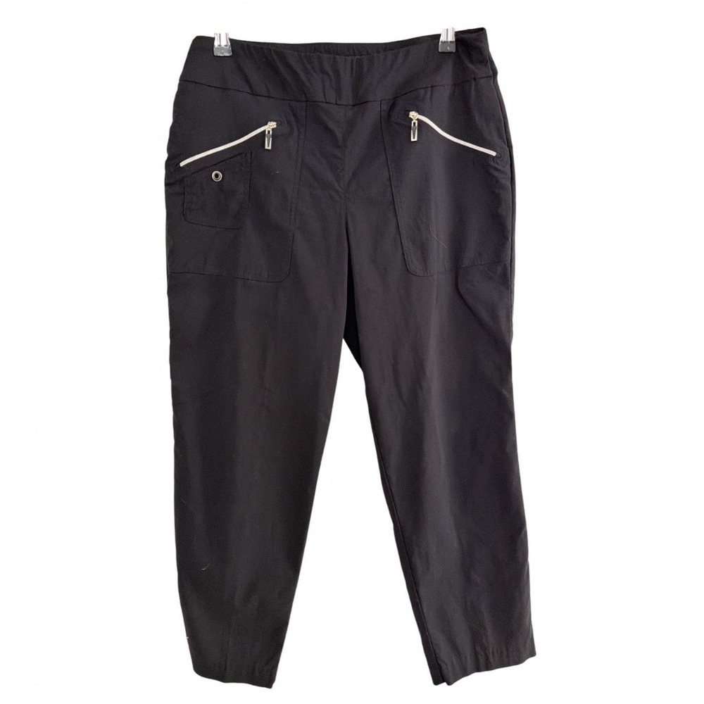 Jamie Sadock Womens Black Golf Pants Size 16 Cropped Stretch Athleisure Utility